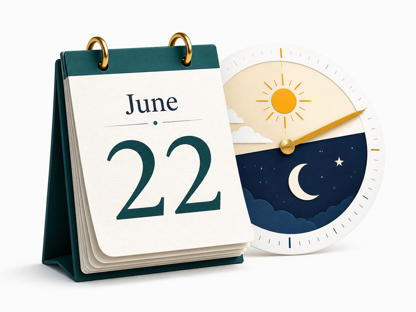 Calendar page and sun moon time dial